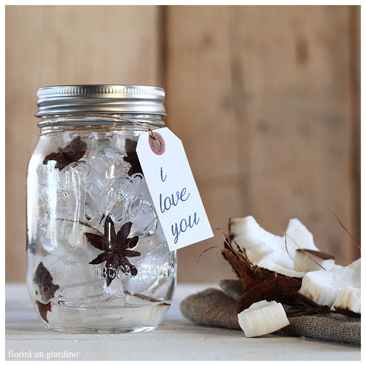Detox glass jar with metal lid d 7 h 13 cm