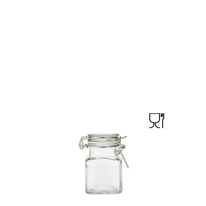 Mini glass jar with clip 55 ml 4 x 4 h8 cm