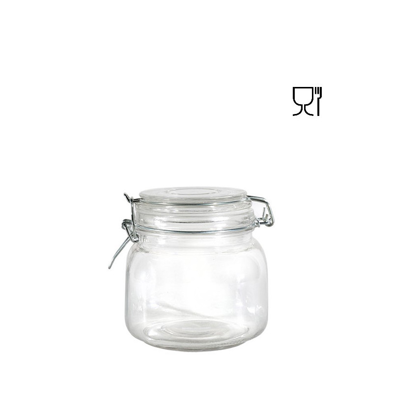 Vase en verre avec clip 750ml 11 x 11 h 12 cm