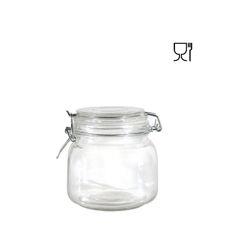 Vase en verre avec clip 750ml 11 x 11 h 12 cm
