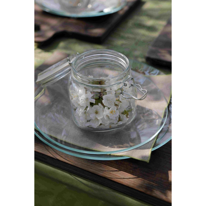 Barattolo in vetro con clip  v750ml 11 x 11 h12 cm