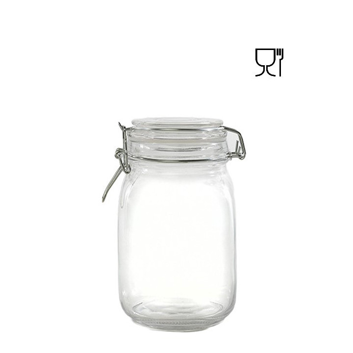 Glass jar with clip 1500ml 11 x 11 h19.5 cm