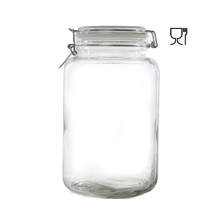 Vase en verre avec clip 550ml 15 x 15 h26 cm