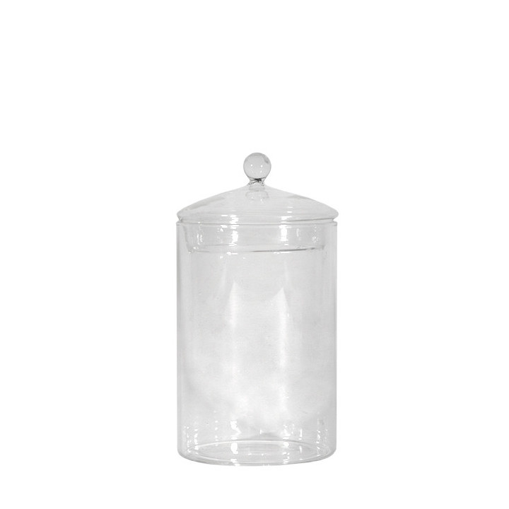 Transparent glass jar with little ball d10.5 h23 cm