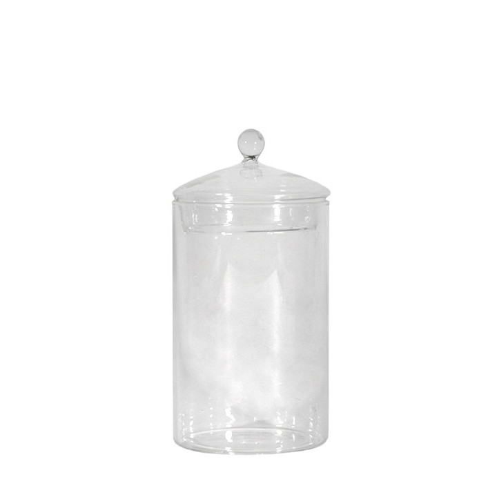 Transparent glass jar with small ball d9.6 h23 cm
