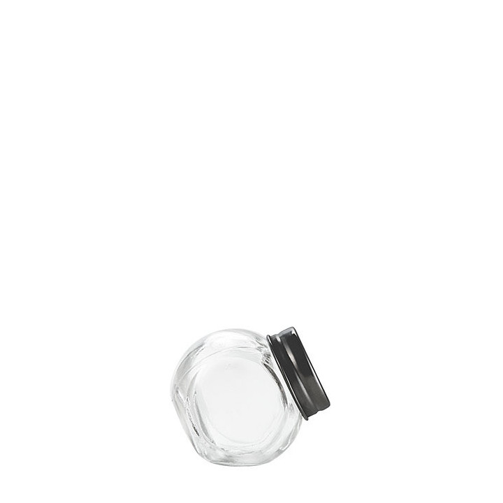 Bocal en verre avec capuchon noir opaque 50ml d5 h5 cm
