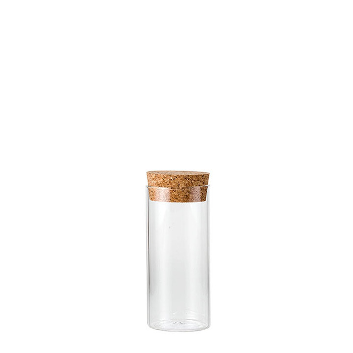 Fiole en verre avec bouchon en liege v100 ml d4.5 h10 cm