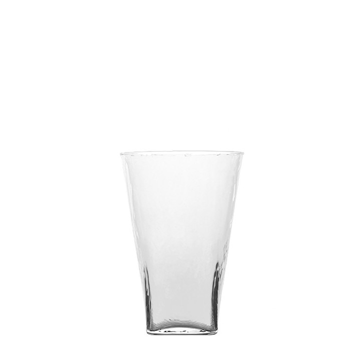 Verre pour vin en verre fin superficie irreguliere d8.5 h13 cm