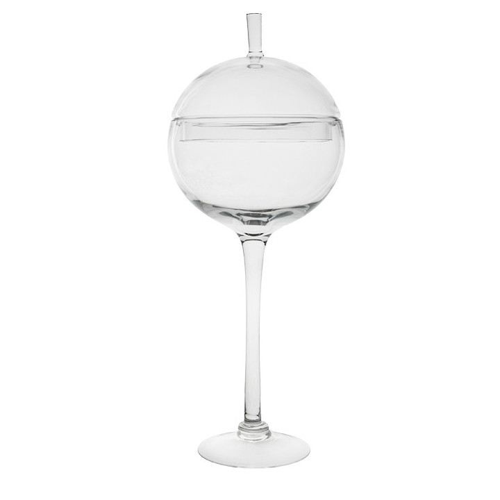 Glass ball vase with stem d20 h53 cm