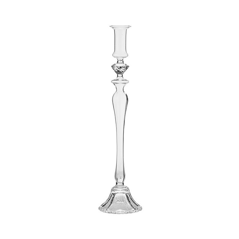 Transparent glass candle holder