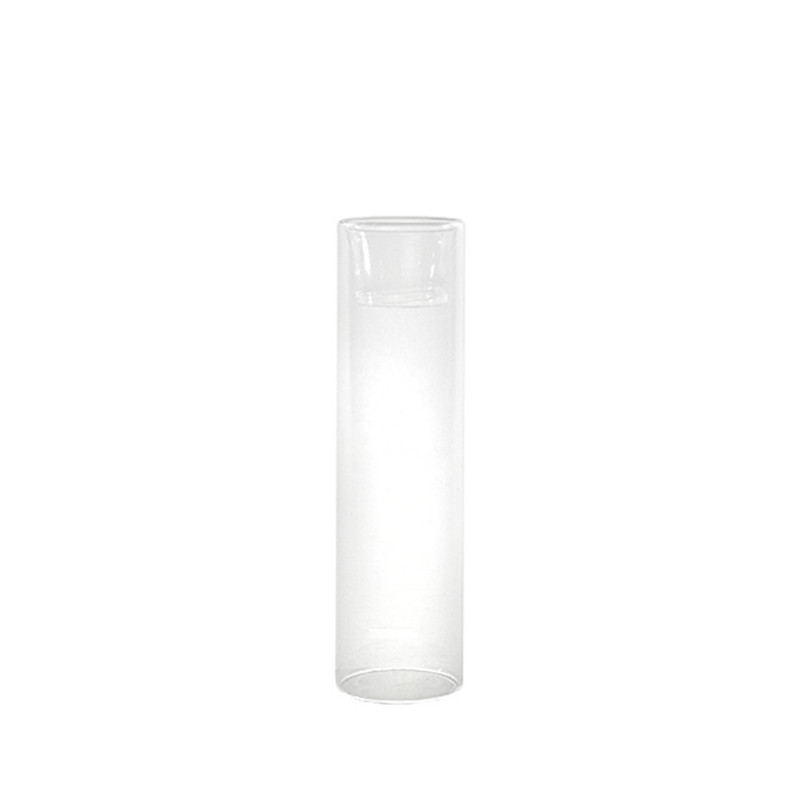 Cylindre porte tealight en verre transparent borosilicate double usage h20cm