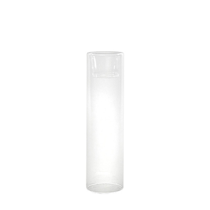 Cylindre porte tealight en verre transparent borosilicate double usage h20cm