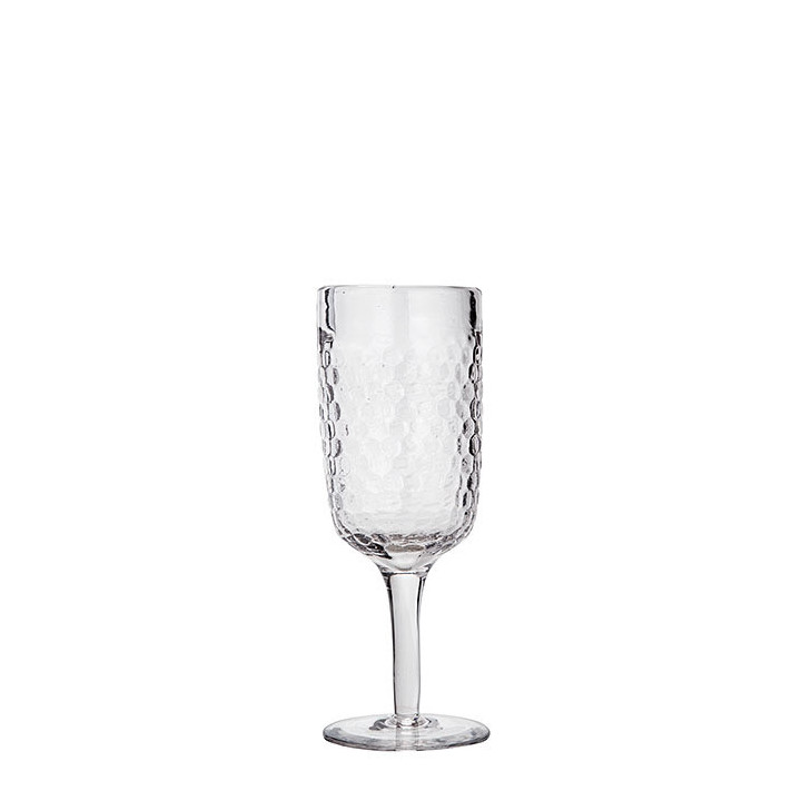 Verre sur pied en verre violet h17.5 cm