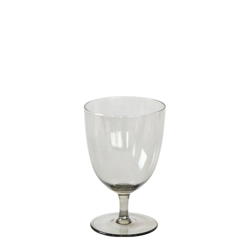 Calice in vetro grigio fume' v350 ml d8.5 h13 cm