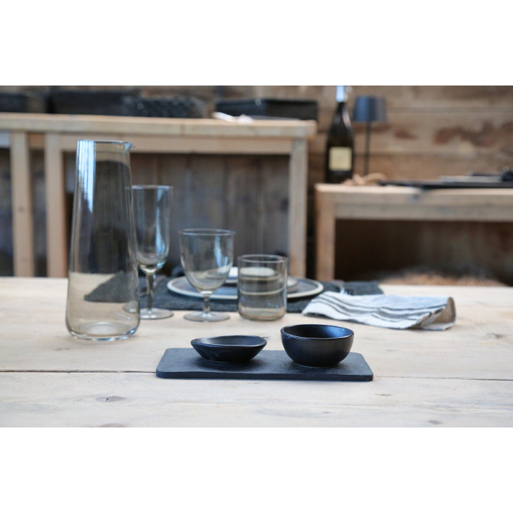 Grey colour glass goblet d.8,5 h13 cm