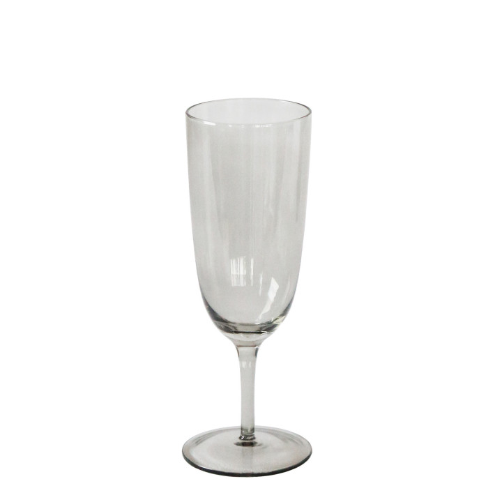 Grey colour glass flute d7 h19 cm