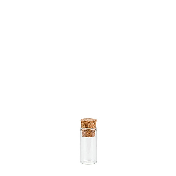 Fiala in vetro con tappo in sughero v10 ml d2 h5 cm