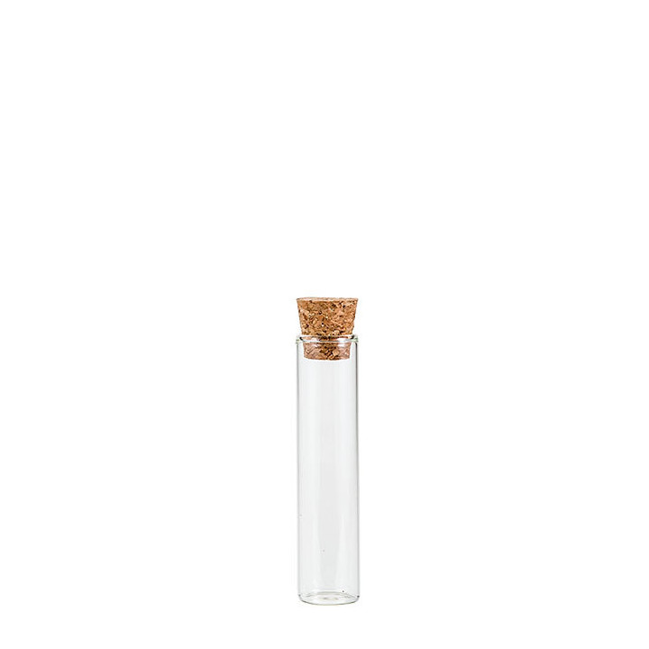 Fiole en verre avec bouchon en liege 30ml d2.5 h10 cm