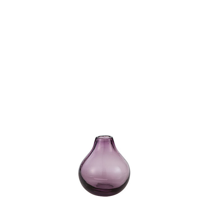 Lilac drop-shaped glass vase