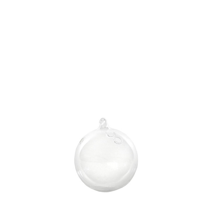 Vaso sferico pensile 3 fori in vetro d10 cm