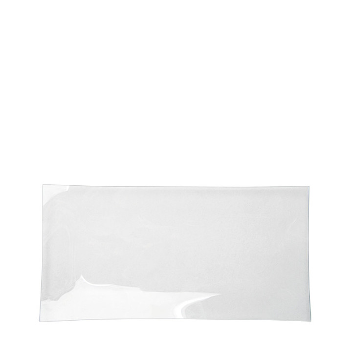 Assiette en verre borosilicate transparent 34 x 17 cm