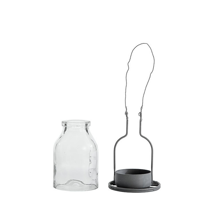 Petite bouteille porte tealight d5 h7.5 cm