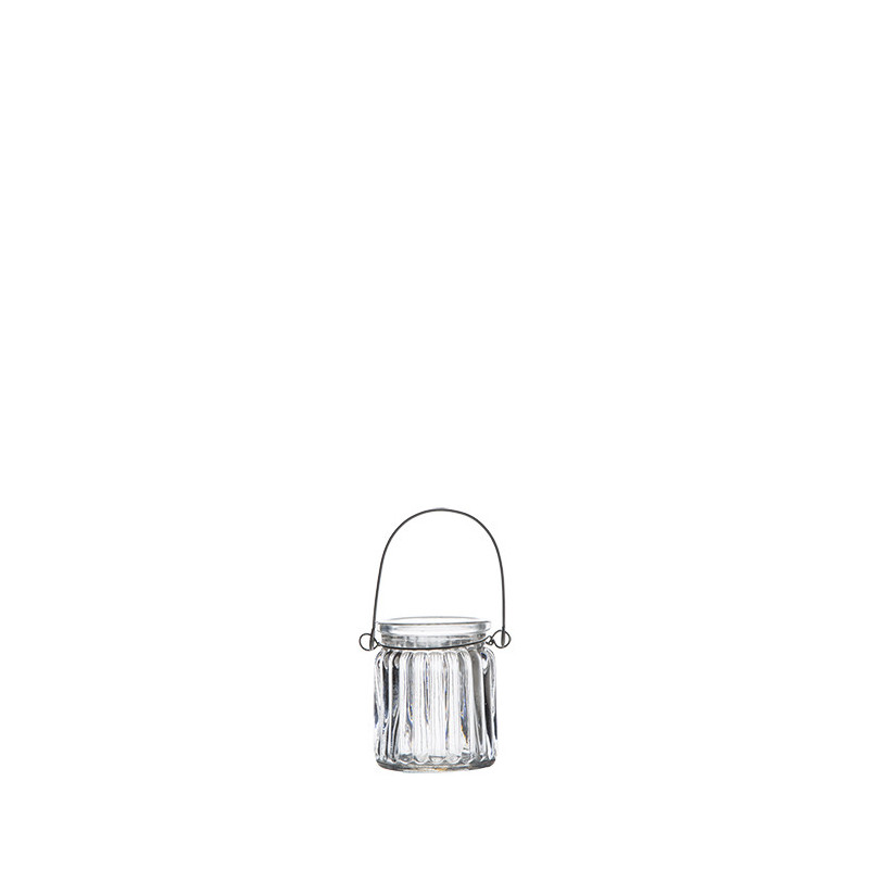 Vaso pensile in vetro a coste imballo singolo p d5.2 h6.5 cm