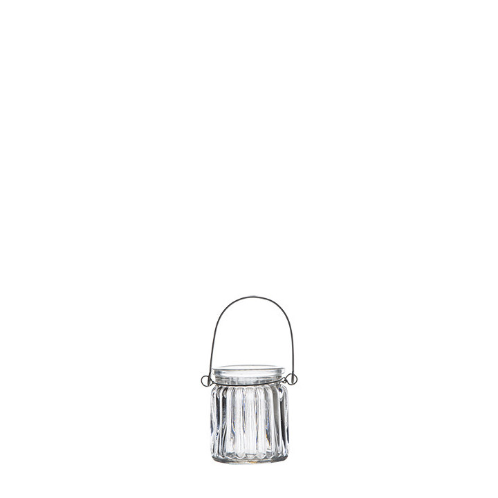 Vaso pensile in vetro a coste imballo singolo p d5.2 h6.5 cm