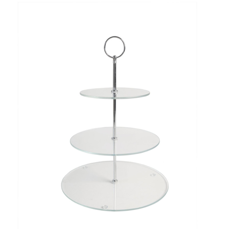 Borosilicate glass 3 plates stand d25 cm
