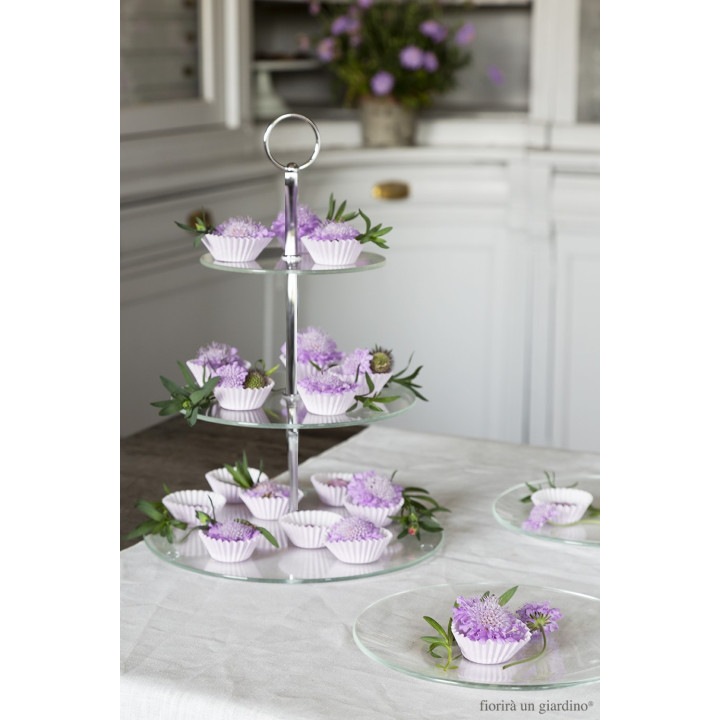 Borosilicate glass 3 plates stand d25 cm