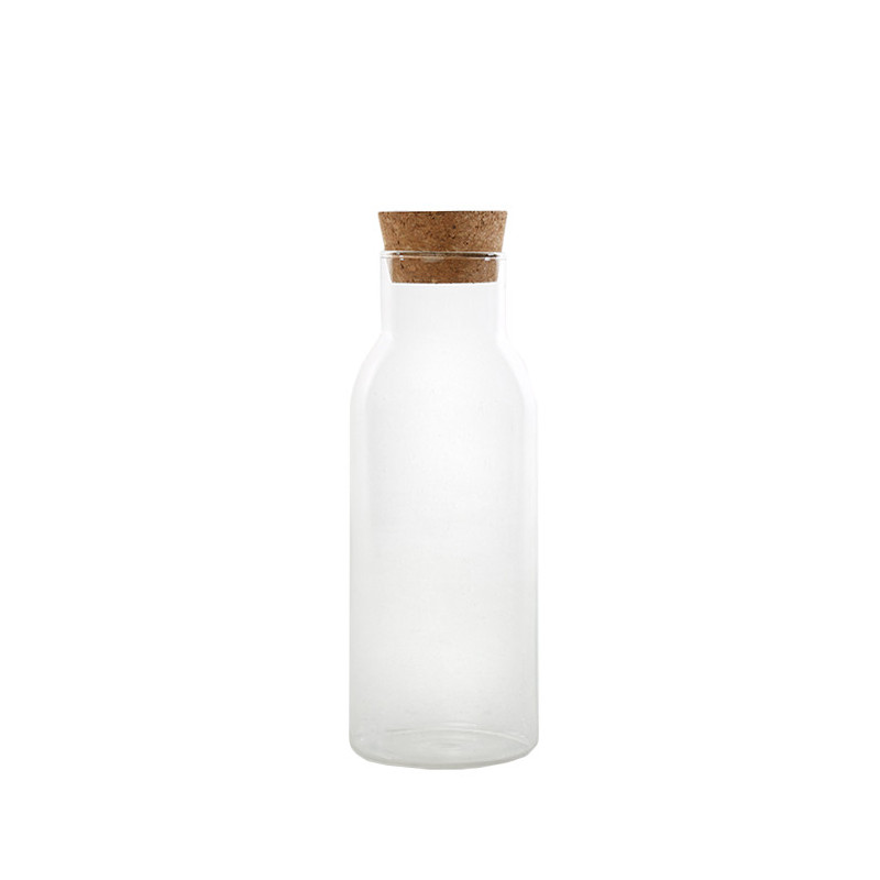 Bouteille en borosilicate avec bouchon en liege v700ml d8 h23 cm