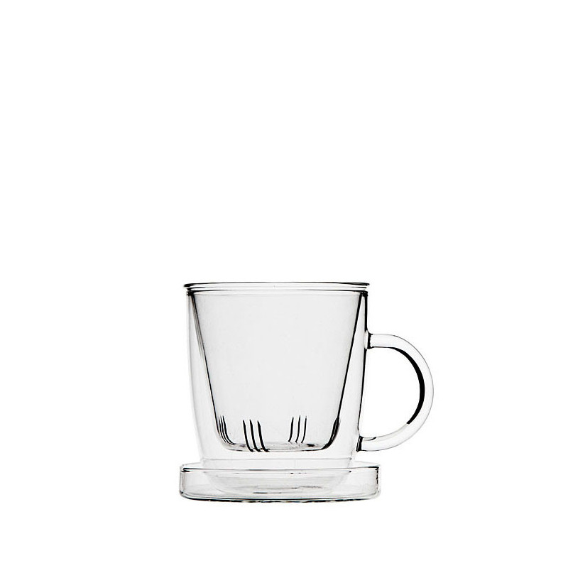 Tisaniere tasse en verre borosilicate d9 h9 cm