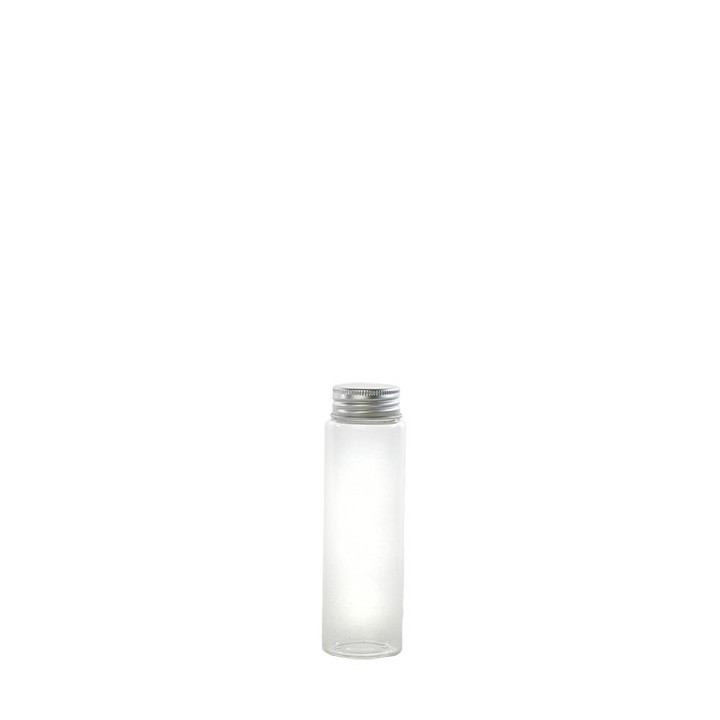 Borosilicate glass bottle metal cap 75ml d3.5 h12 cm