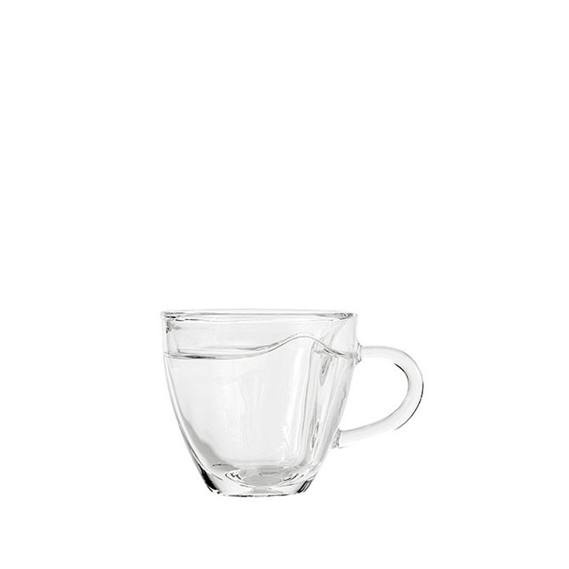 Borosilicate glass cup heart inside h7.5 cm