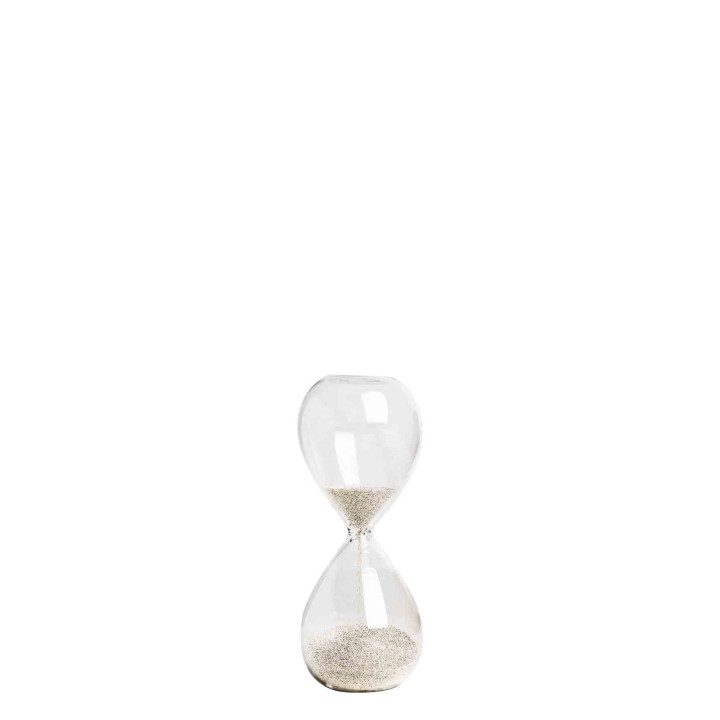 Hourglass 30 sec silver sand h9 cm