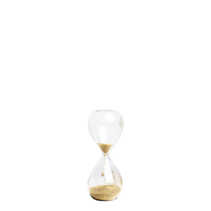 Clessidra vetro 30 sec sabbia oro in box h9 cm