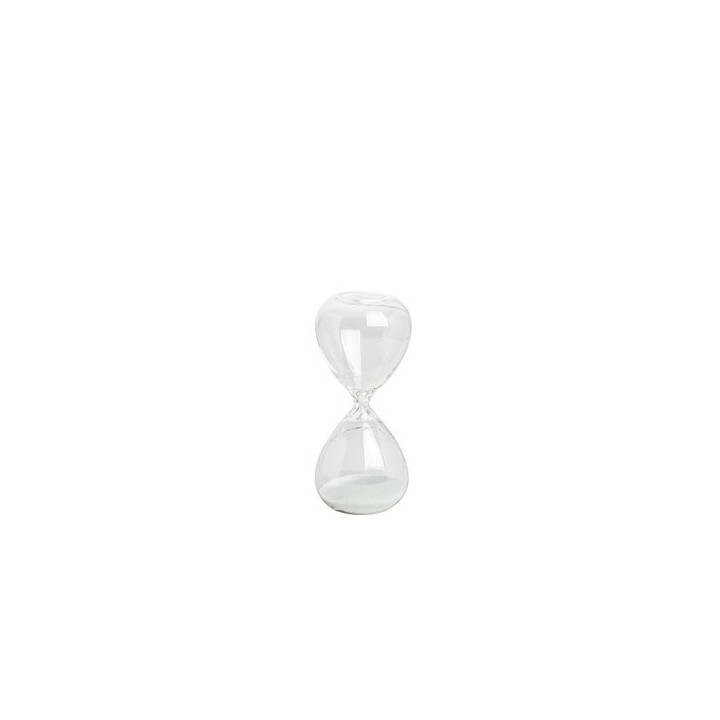 Sablier en verre 10 minutes sable blanche h16 cm