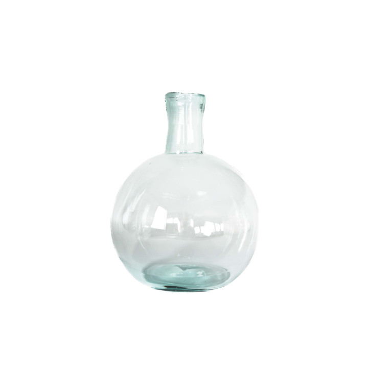 Vase en verre recicle fait a la main forme ronde d22 h31 cm