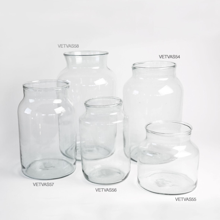 Vaso in vetro 100% riciclato handmade d21 h20 cm
