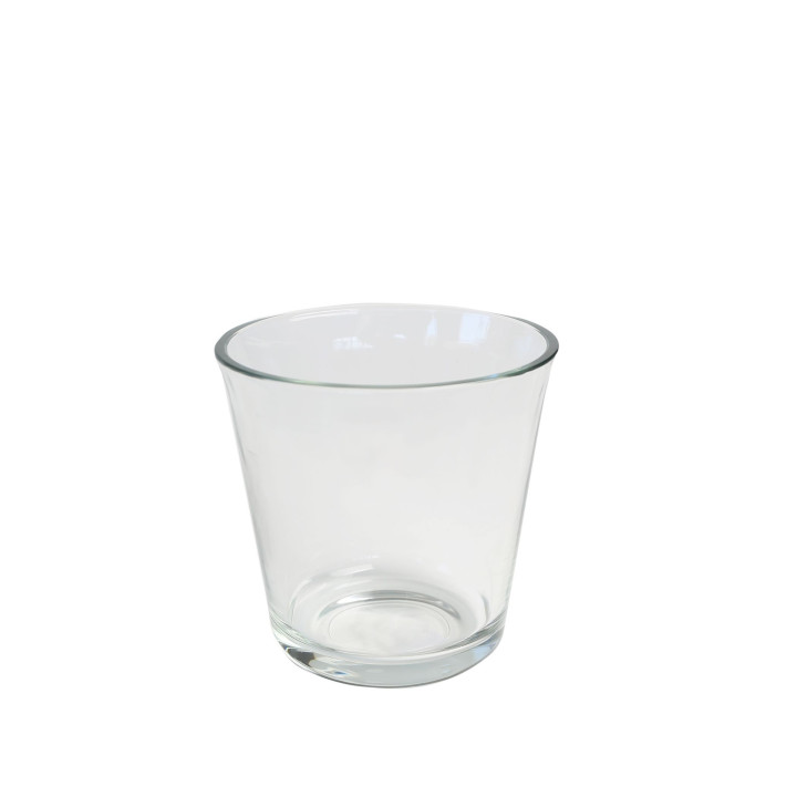 Vae en verre epaisse evase d13 h12.5 cm