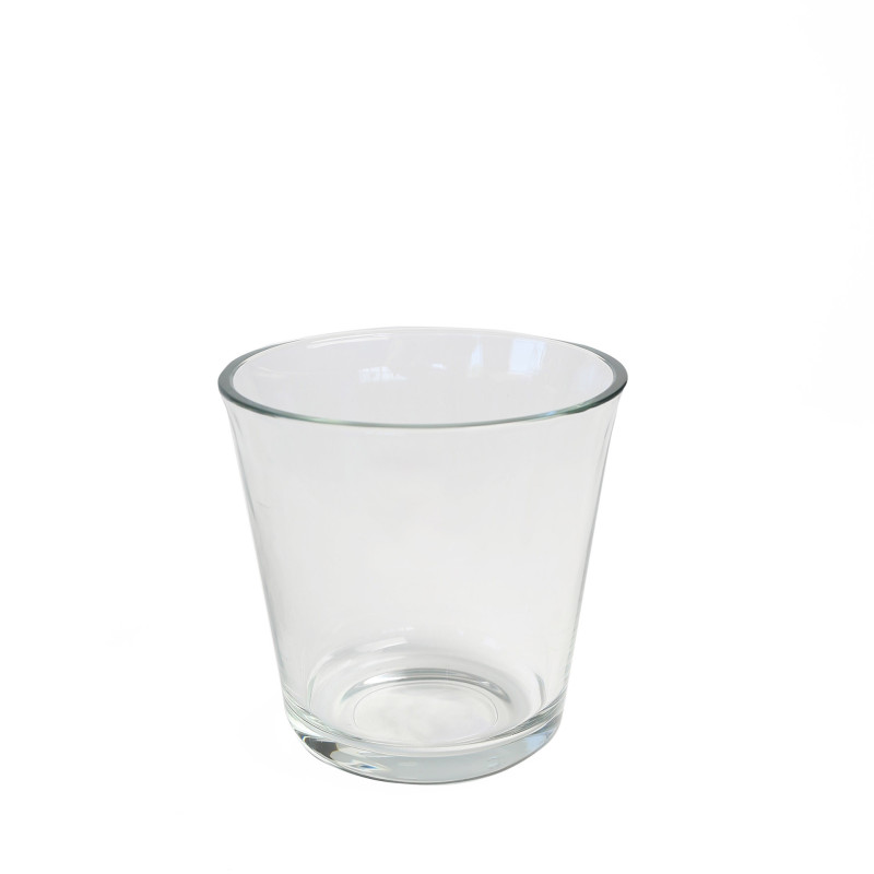 Vase en verre epaisse evase d14 h14 cm