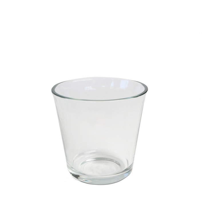 Vaso vetro spesso bordo svasato d14 h14 cm