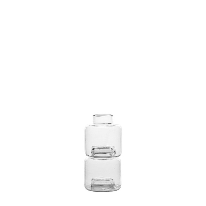 Set da 2 vasetti impilabili in vetro d5 h5.5 cm