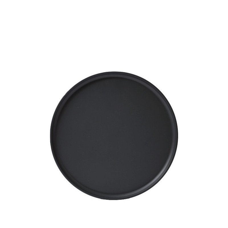 Black melamine plate d 26 cm