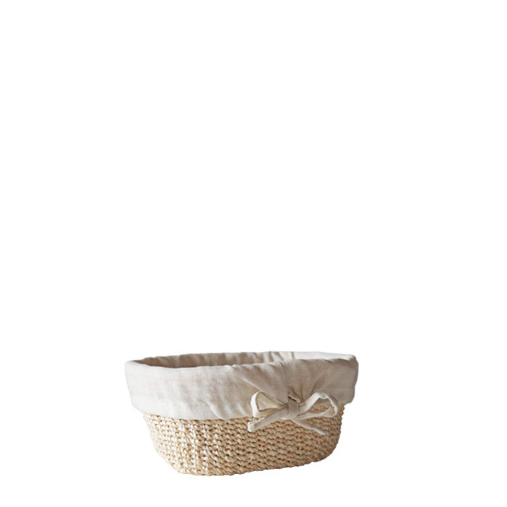Cesto ovale in abaca 20 x 12 h8 cm con fiocchi