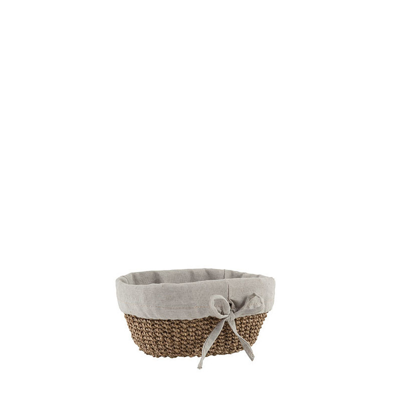 Panier ovale en abaca 20 x 12 h8 cm avec noeuds