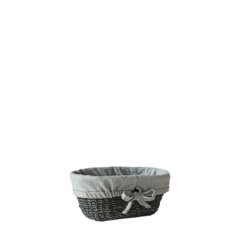 Cesto ovale in abaca 20 x 12 h8 cm con fiocchi