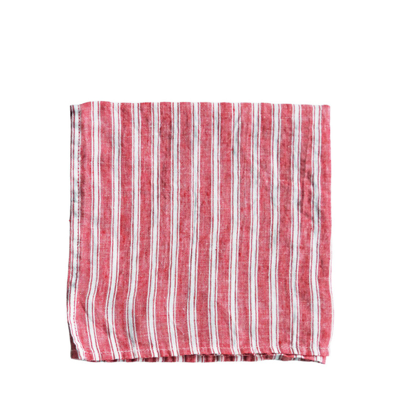 Tovagliolo 100% lino righe 40x40 cm