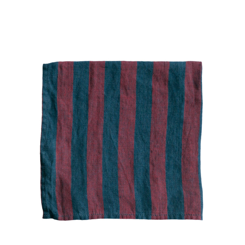 Tovagliolo 100% lino righe 40x40 cm