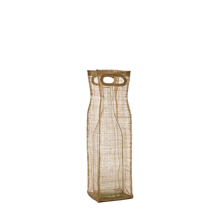 Porte-bouteille en filet d'abaca avec poignees et trou